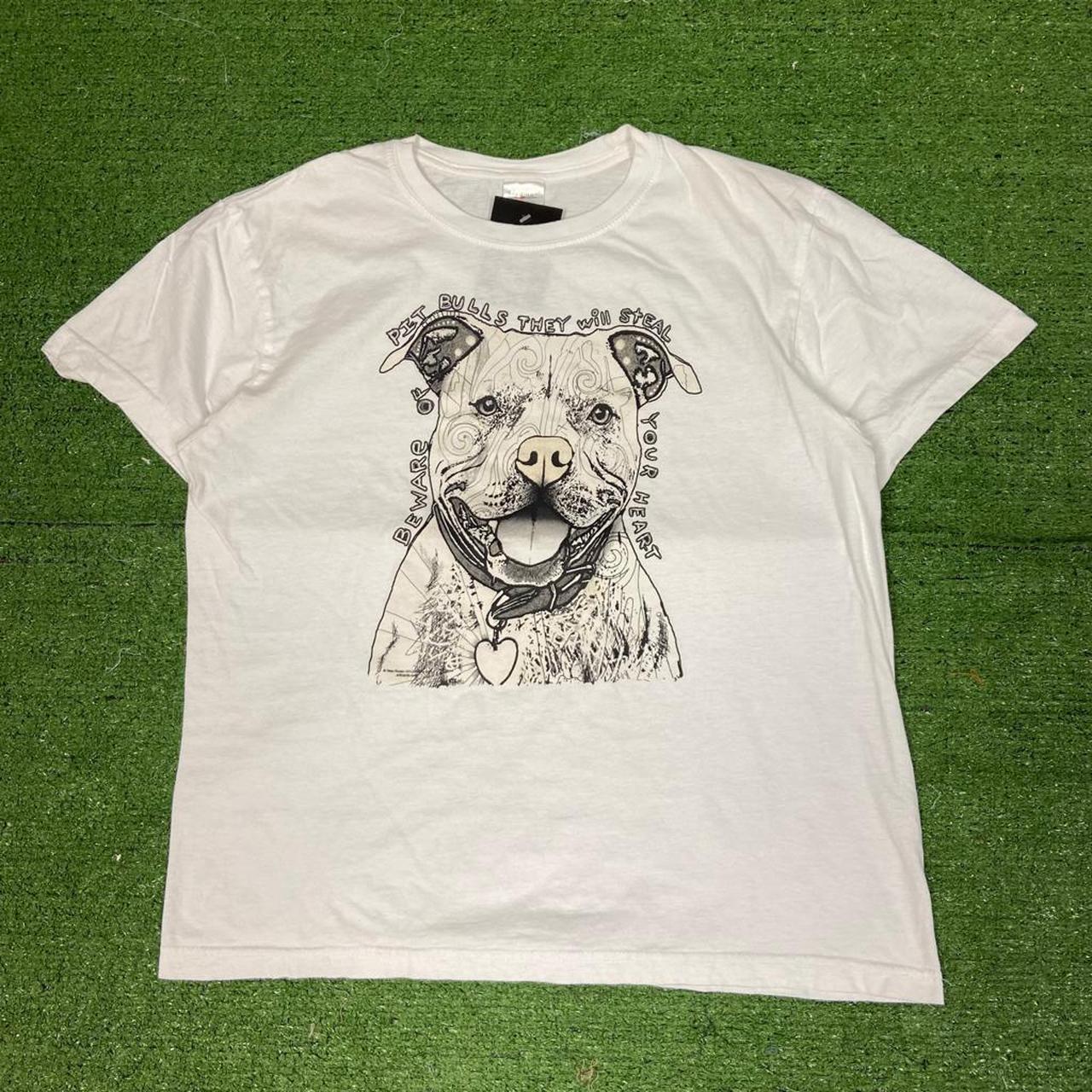 Vintage 90s pit bull Graphic t shirt - Pit to pit... - Depop