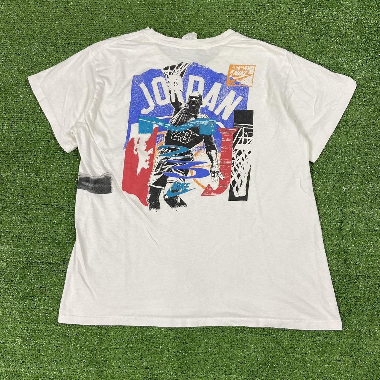 トップス vintage 90s Nike Air Jordan AOP Tshirt Vintage 90s Nike Jordan AOP Graphic T-Shirt All | Depop
