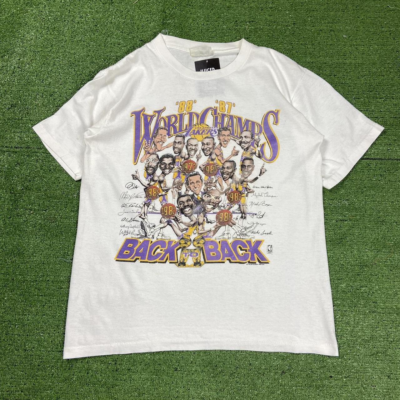 Vintage lakers best sale championship shirt