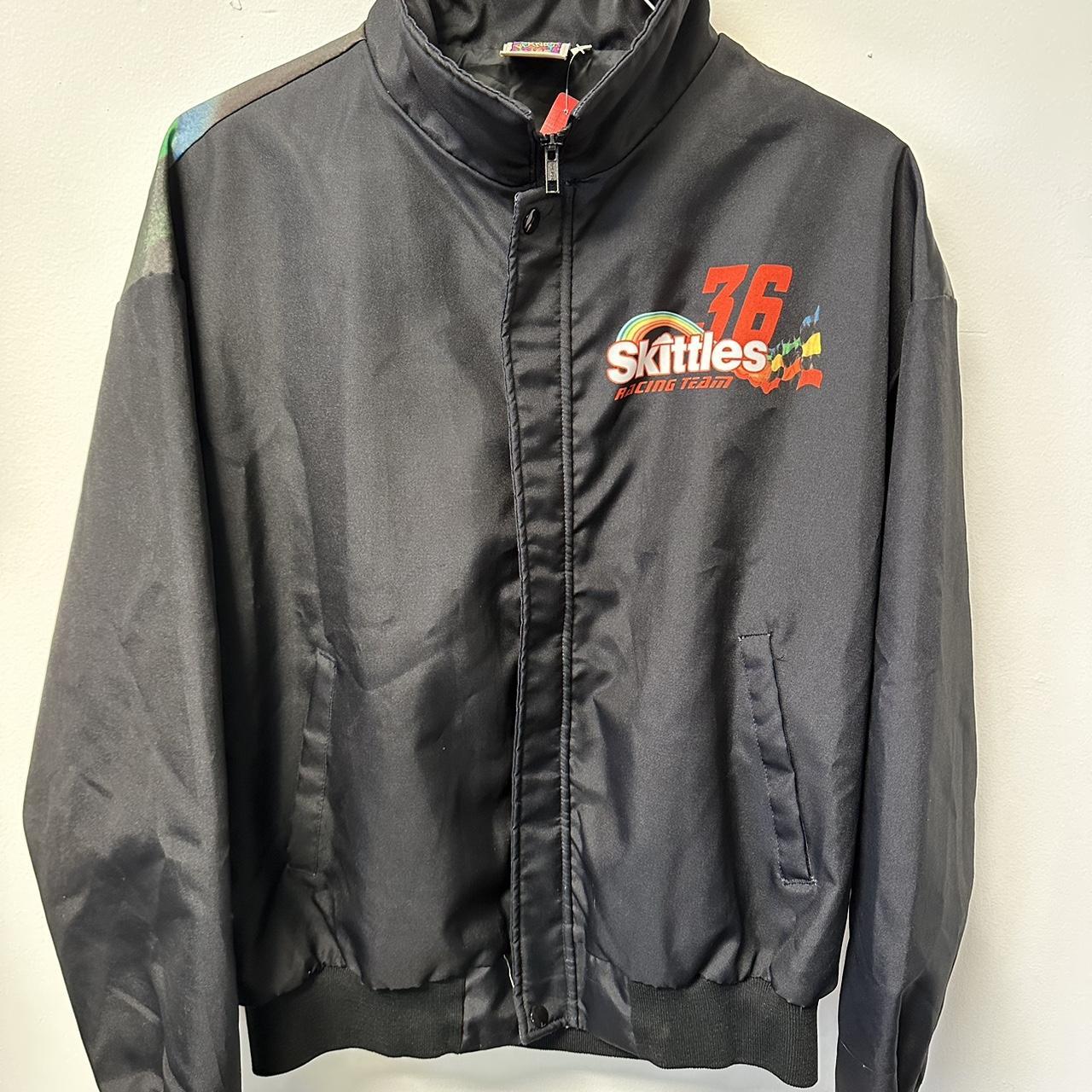 90s vintage skittles racing jacket. really cool... - Depop