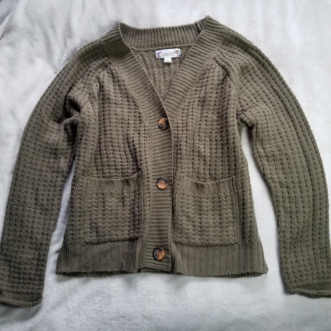 Vintage y2k mossy green grunge-fairy, chunky knit,... - Depop