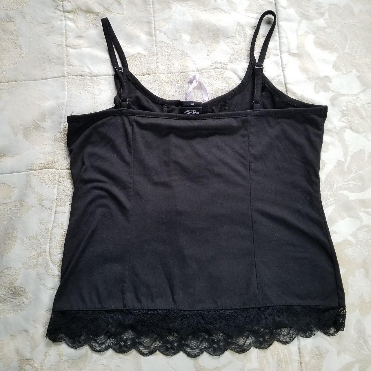 Kuromi by Sanrio corset-style camisole black tank... - Depop