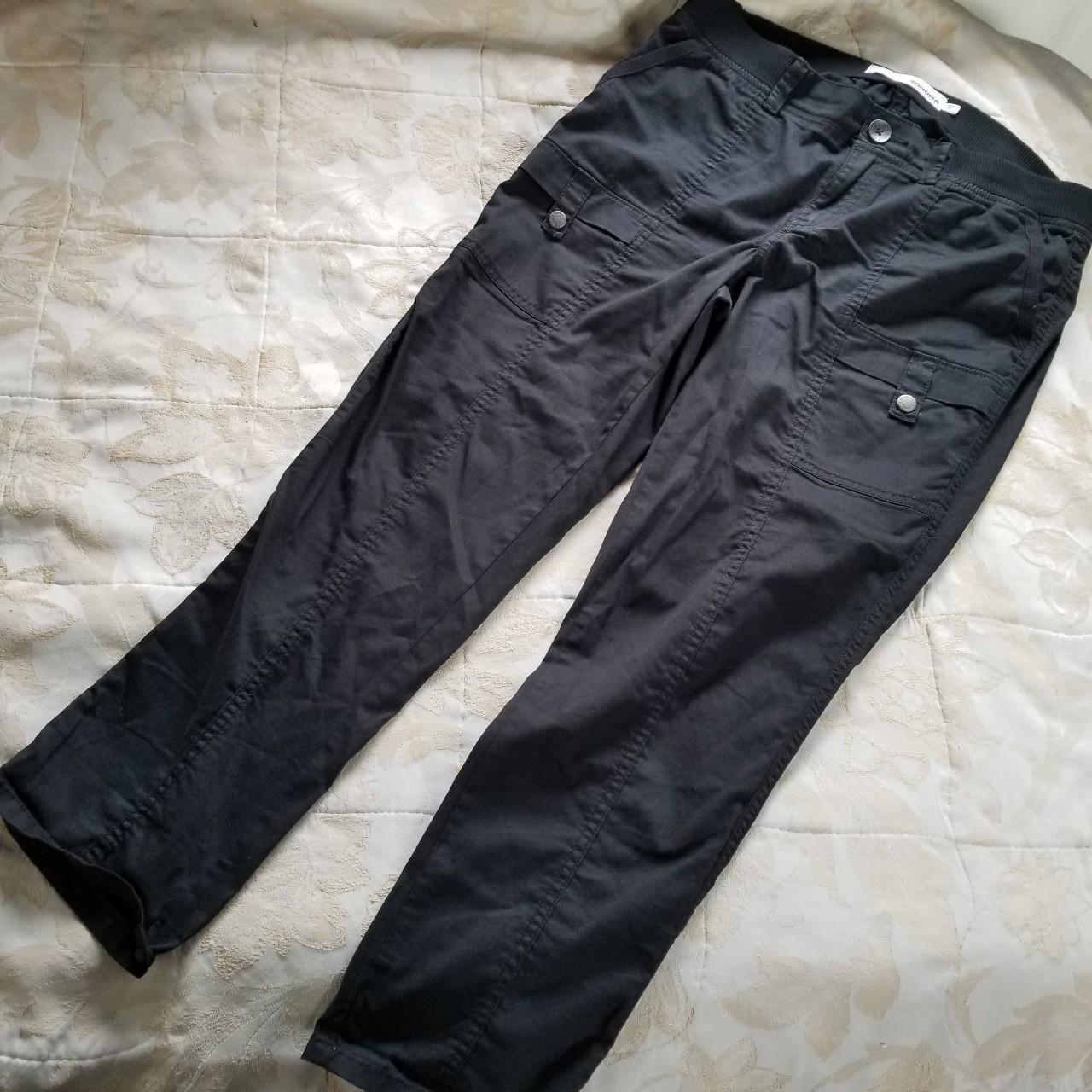 Y2k capri pants black utility pants Vintage 2000s - Depop