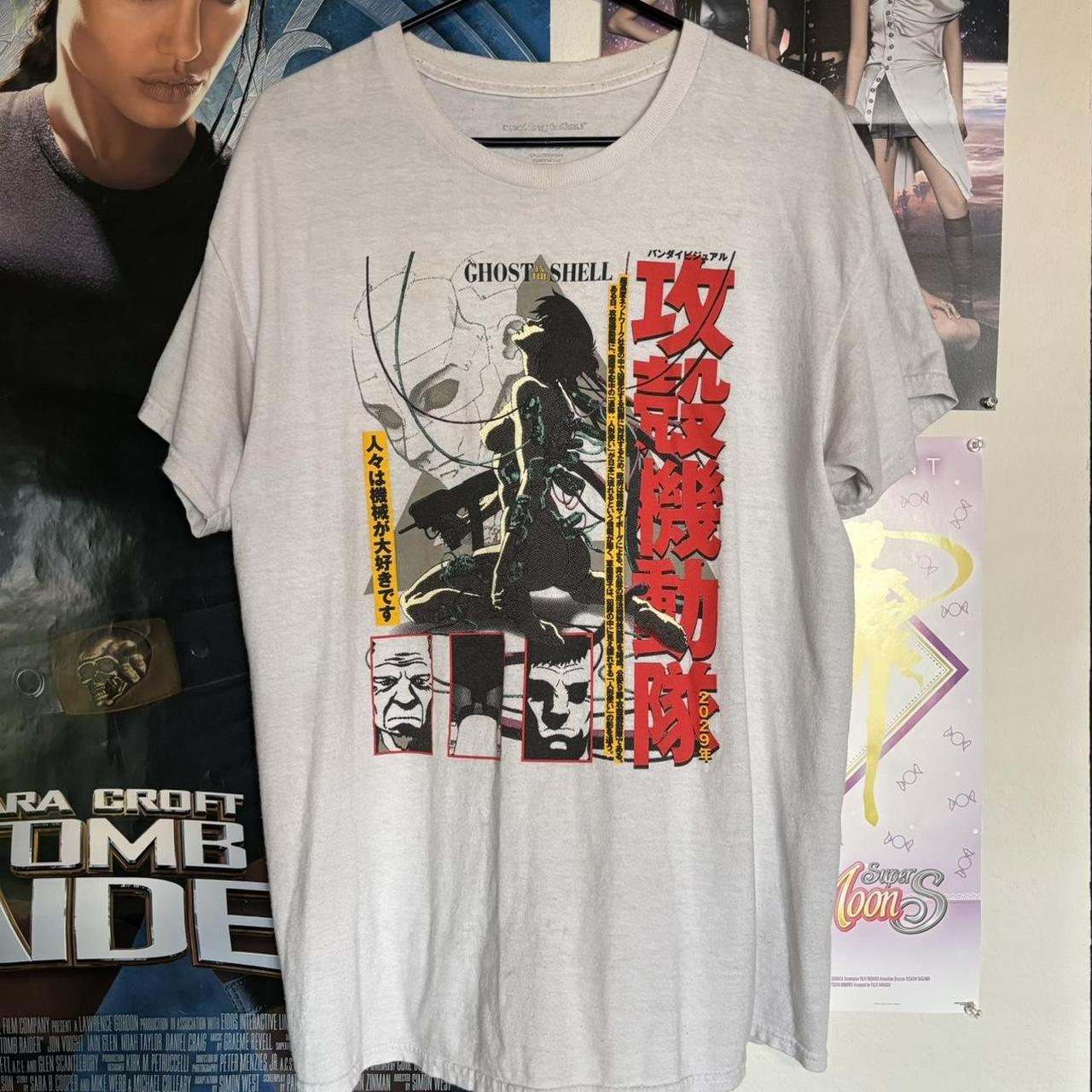 rucking fotten white ghost in the shell tee. size is... - Depop