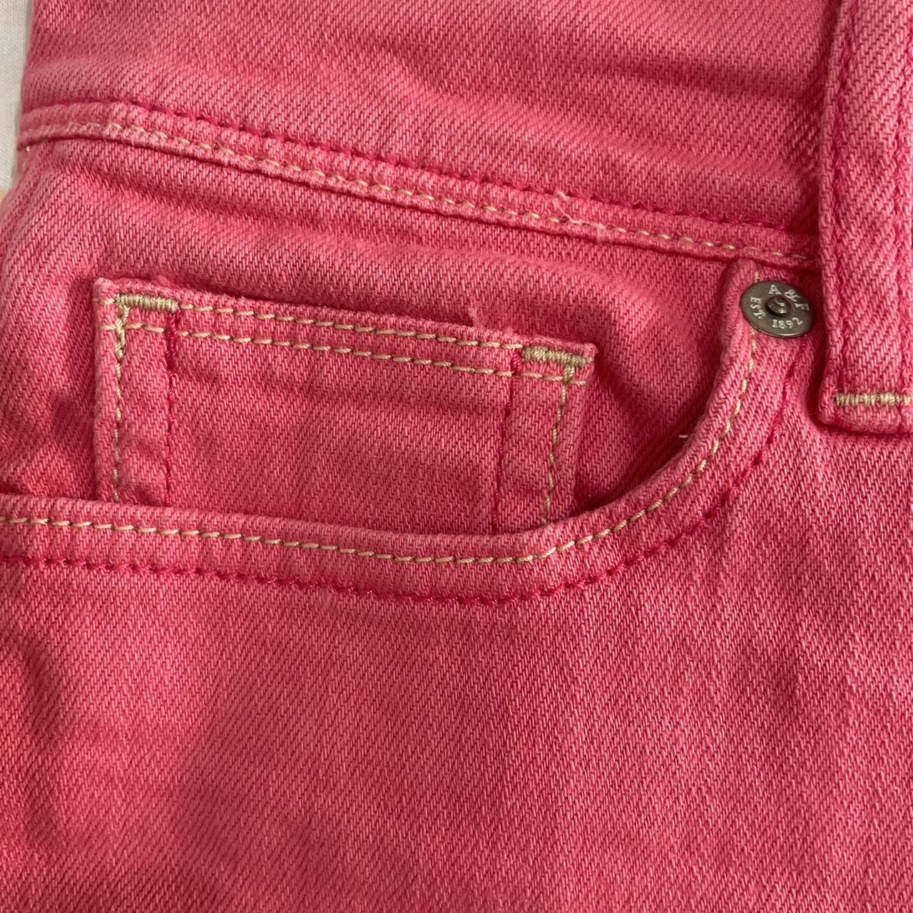 Y2K Pink Vintage Abercrombie and Fitch Jean Shorts... - Depop