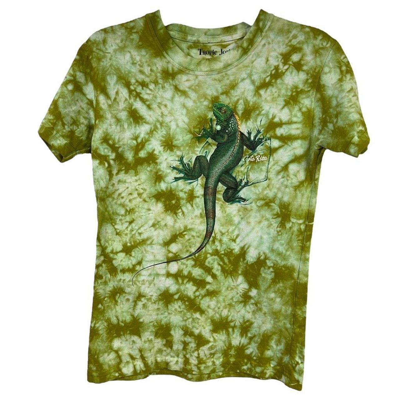 Tropic Joe's Kids Green Tie Dye Iguana 3D Graphic... - Depop