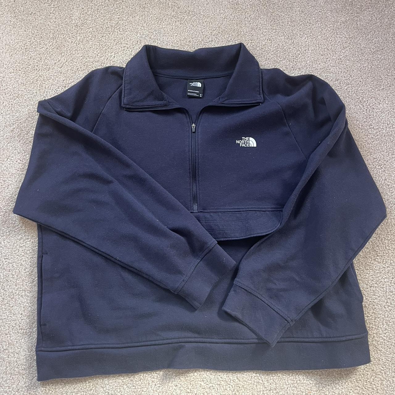 North face navy blue quarter zip!! Perfect condition... - Depop