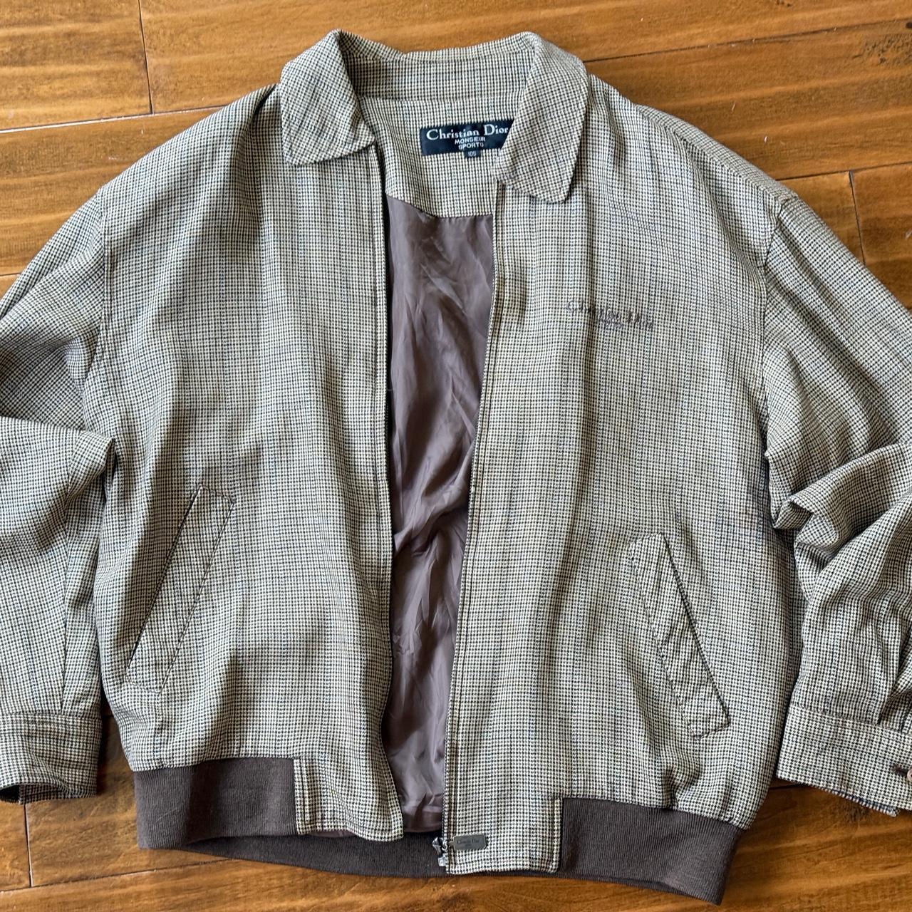 Vintage 80s jacket by Christian Dior. Blue with | Depop