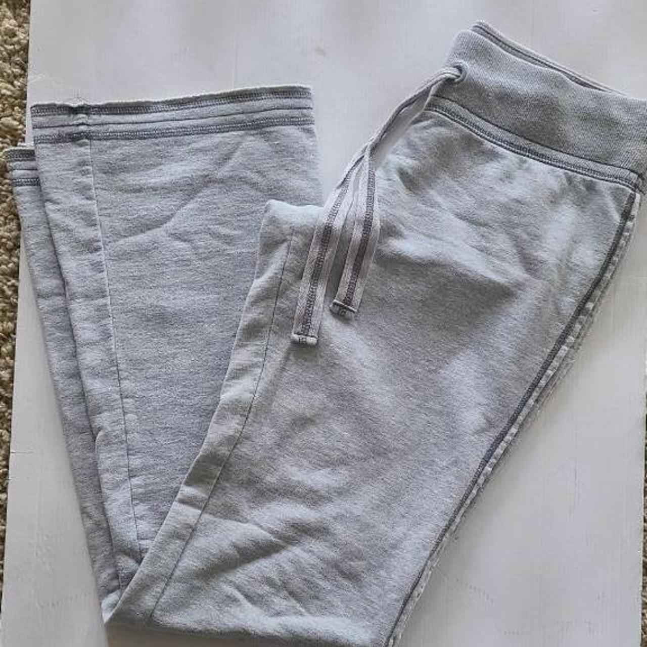 low rise flared grey sweatpants. like new, they are... - Depop