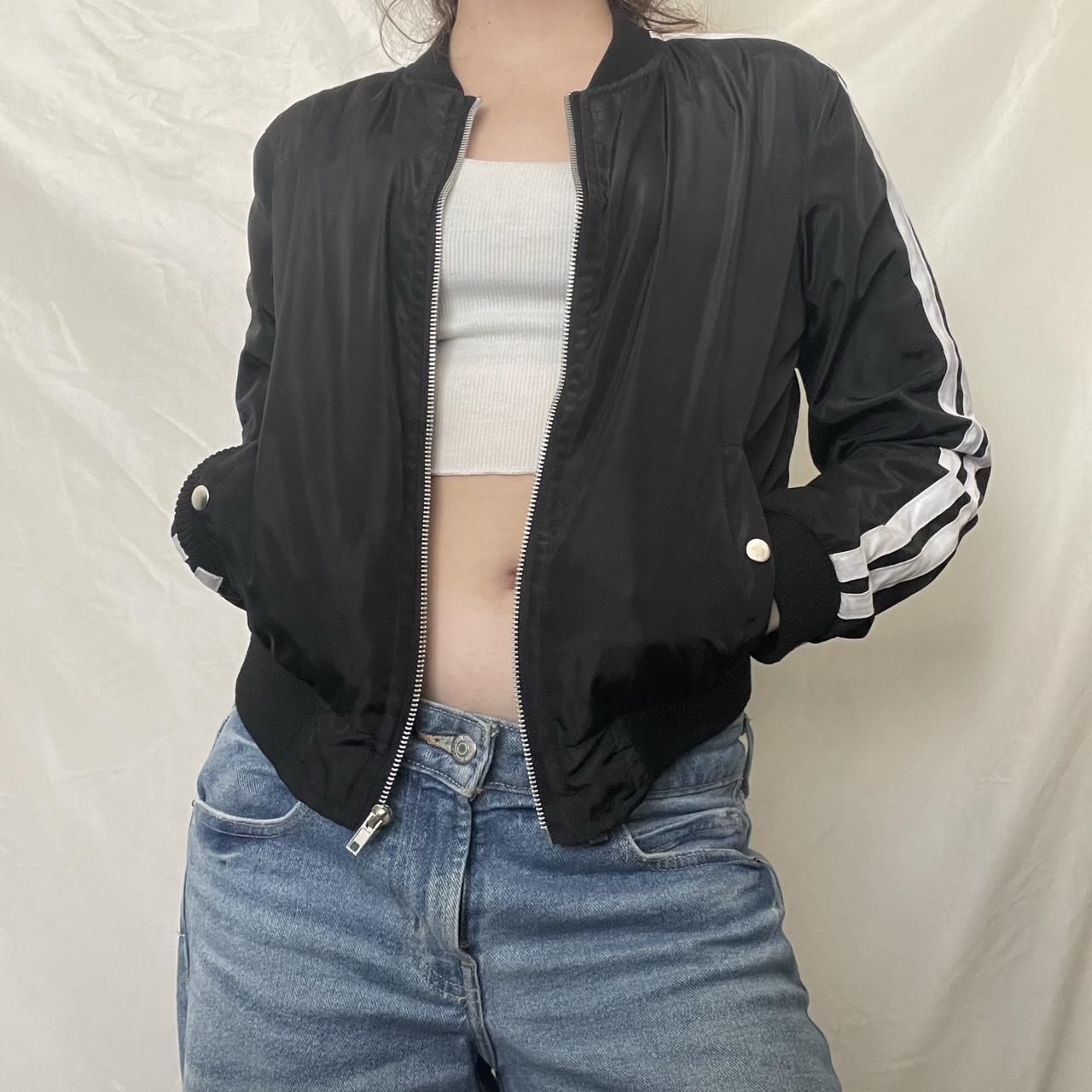 bomber zip up jacket. it is in great condition and... - Depop