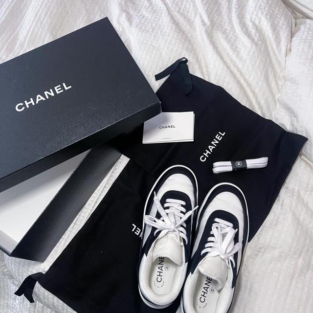 Authentic chanel sneakers for men withe color