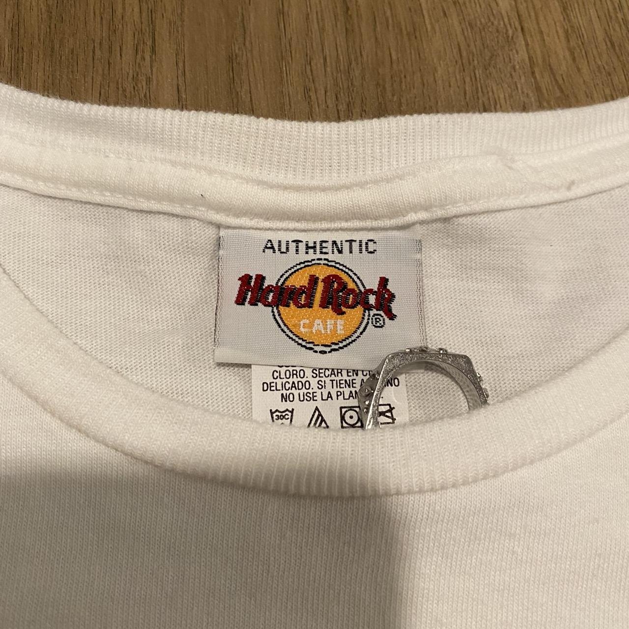 Hard Rock Cafe Women's White and Blue T-shirt (3)