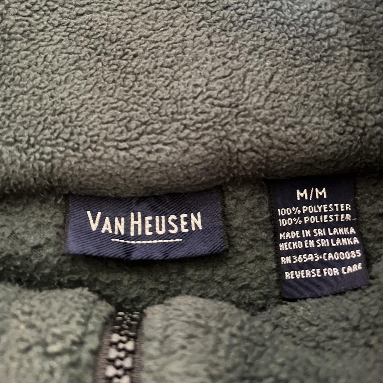 Van Heusen green zip up fleece sweater. Worn but in... - Depop