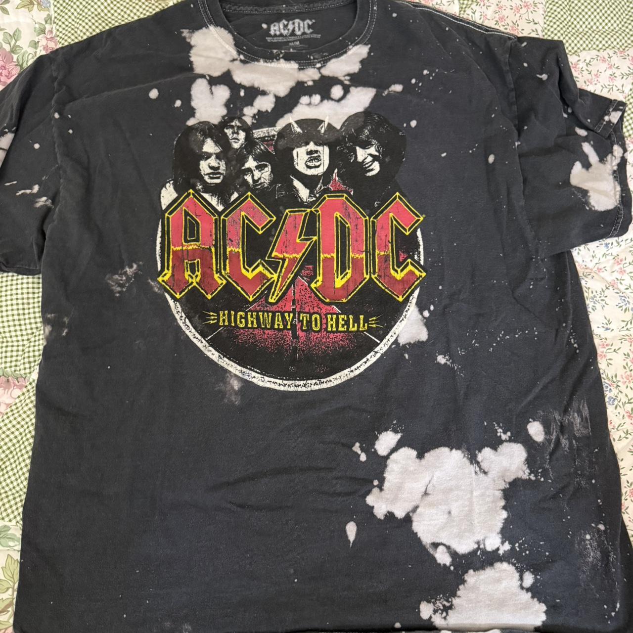 Black and red AC/DC band tee 🍒🖤 oversized... - Depop