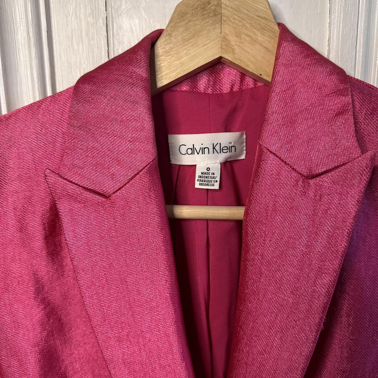 2000s Calvin Klein pink blazer some nice shimmer Depop