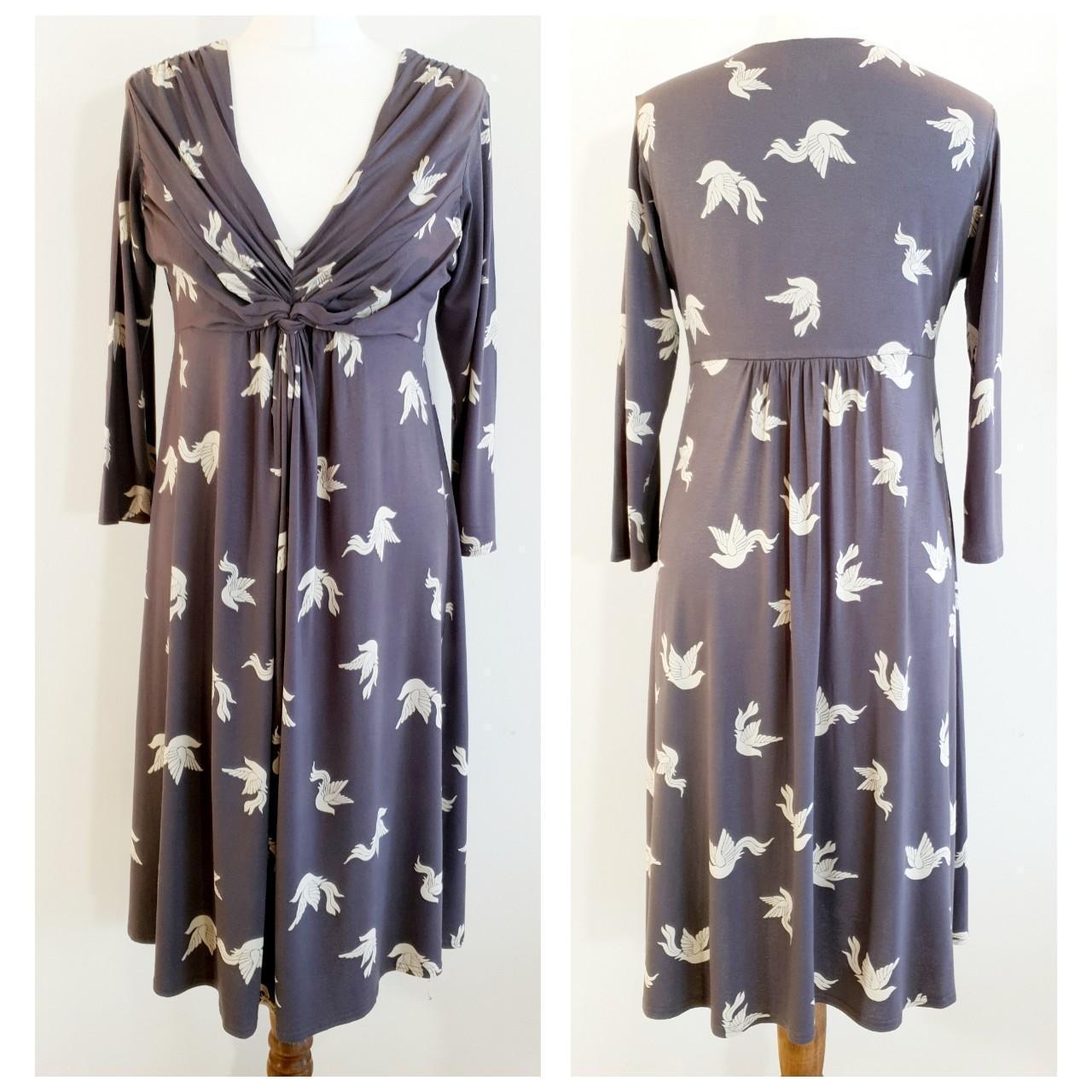 PHASE EIGHT Japan Bird Print Jersey Dress in. Depop