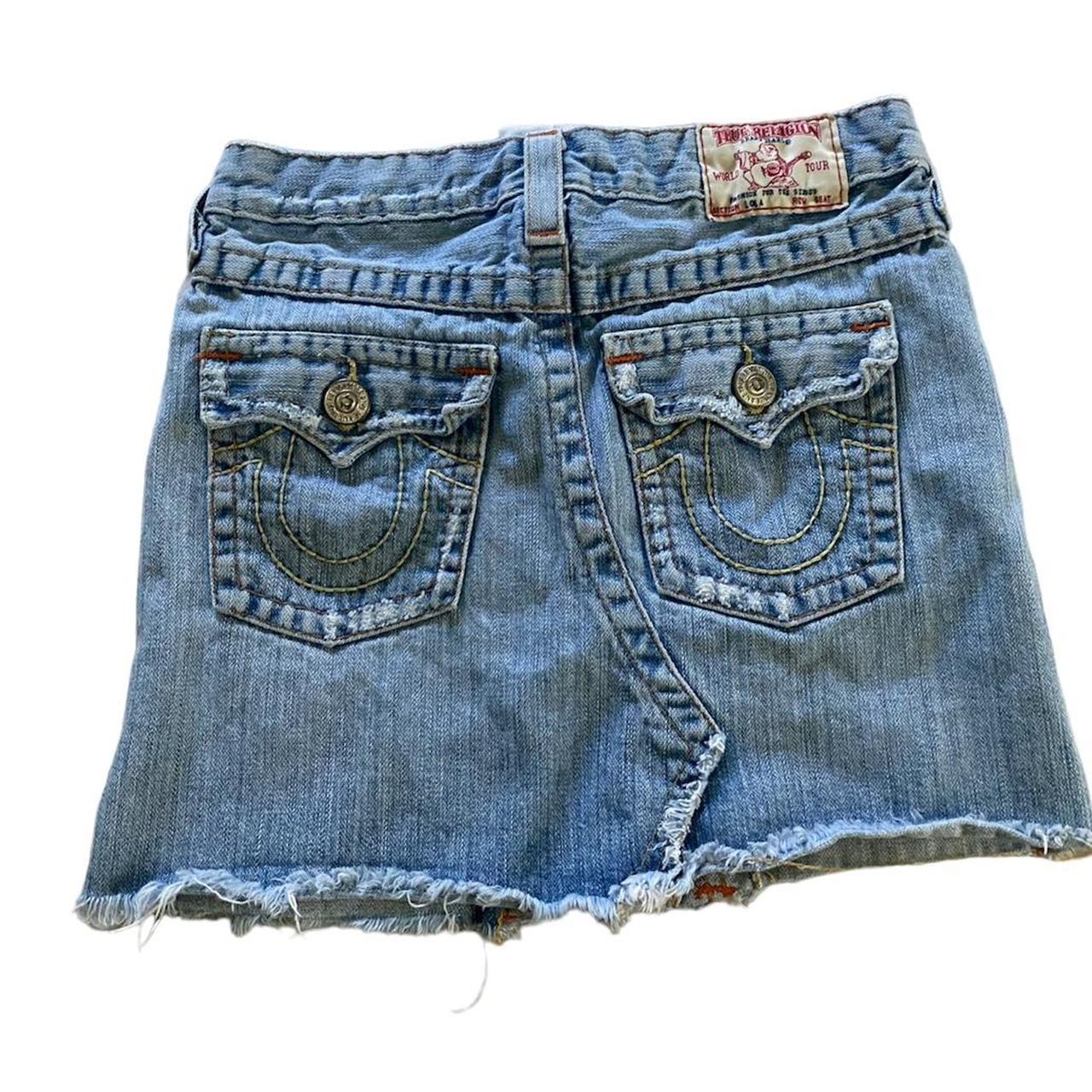 True Religion denim mini skirt Tagged 10 but please... - Depop