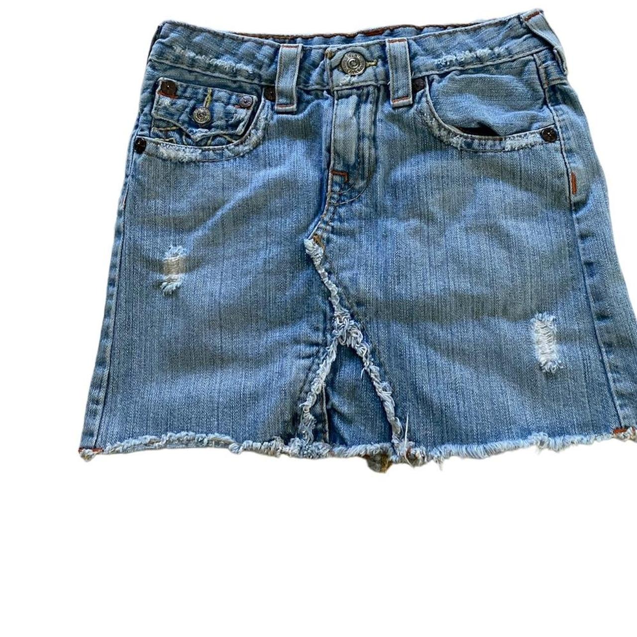 True Religion denim mini skirt Tagged 10 but please... - Depop