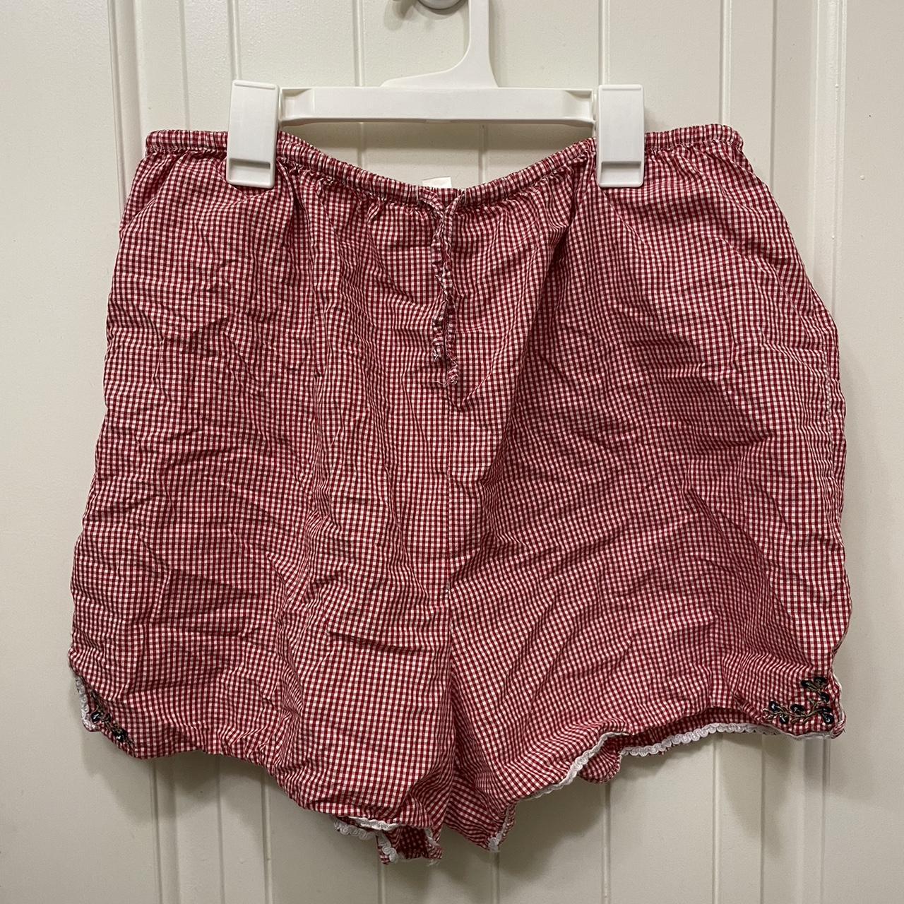 Vintage red gingham shorts - Depop