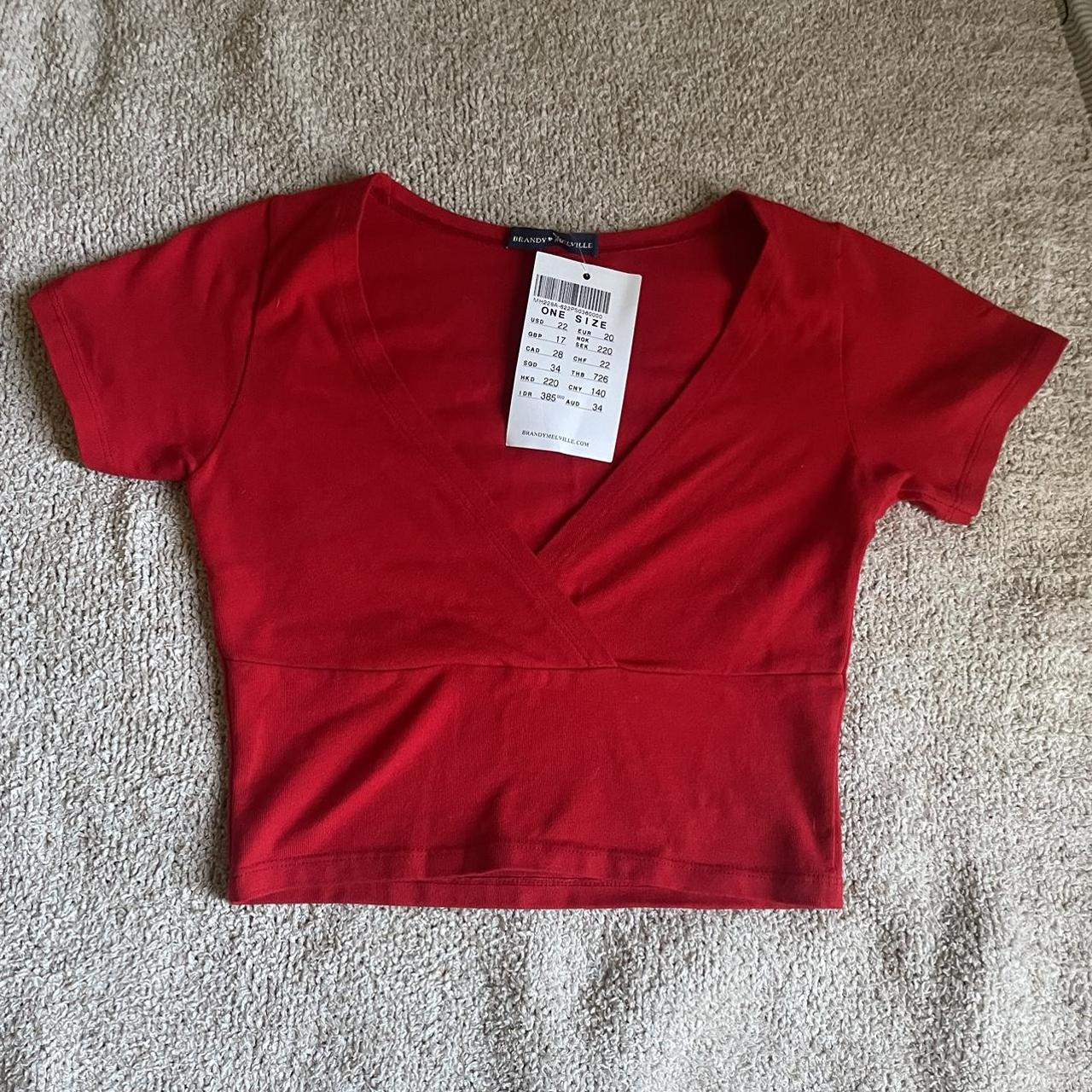 Bright red Brandy Melville Amara top Super cute, - Depop