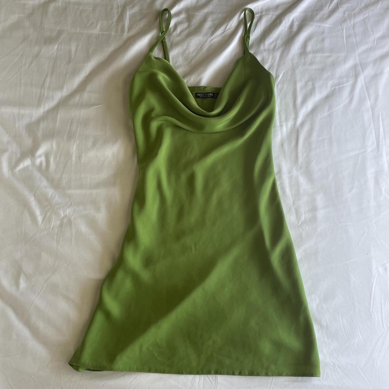 Green Nasty Gal Cowl Neck Mini Dress Size 2 Fits Depop 2085