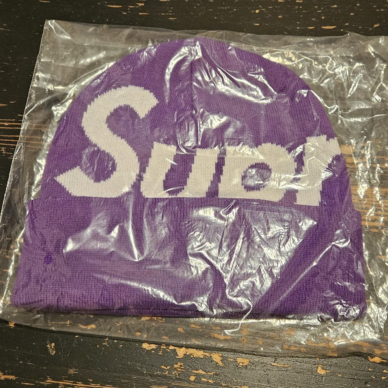 Supreme Big Logo Beanie Purple DS OS FW20 + FREE... - Depop