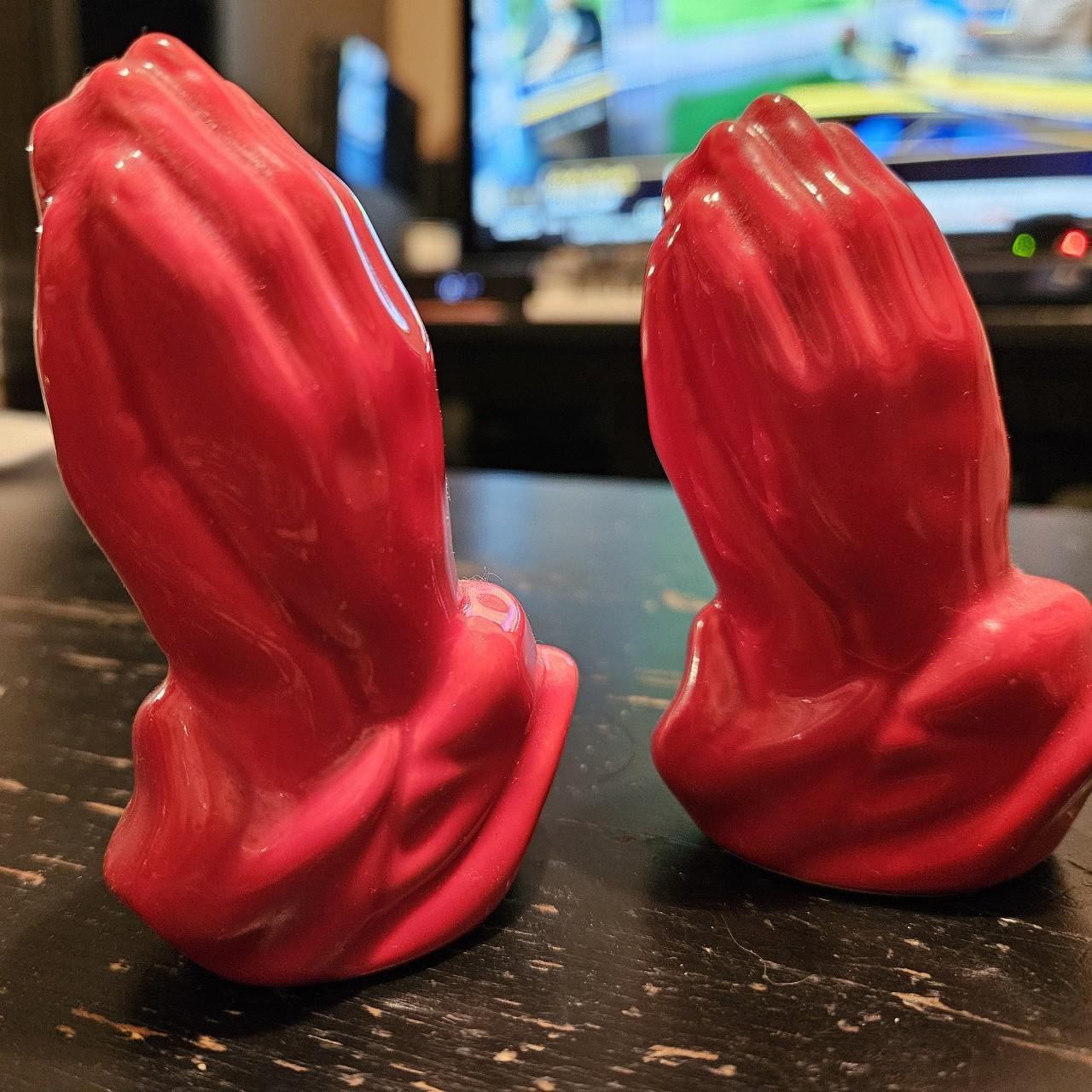 Supreme Praying Hands Salt & Pepper Shakers Red SS13...