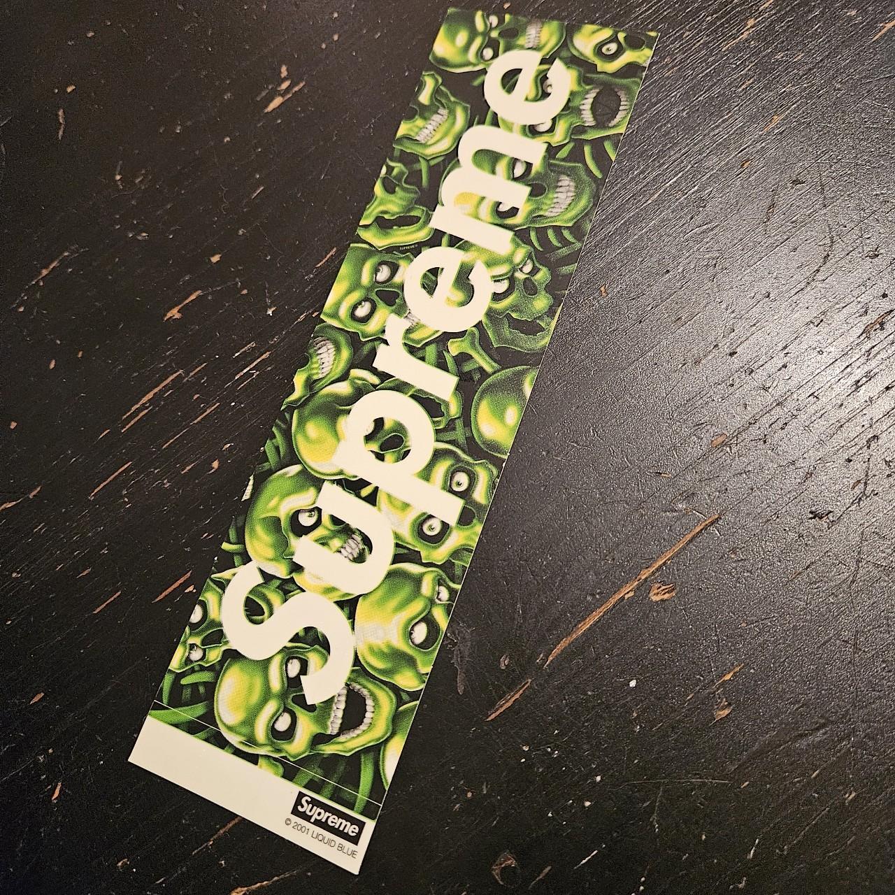 Supreme green hot sale skull sticker