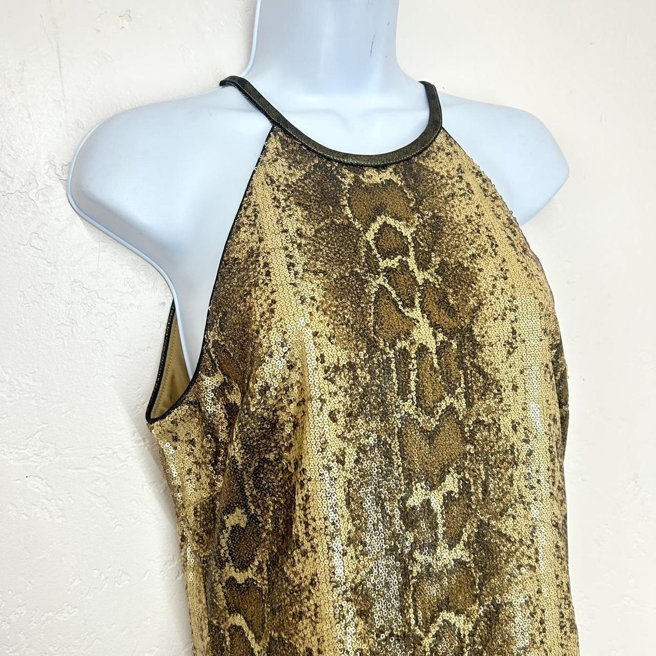 Cache Women's Dress - Gold - 8 – Cache Python Seq… - image 4