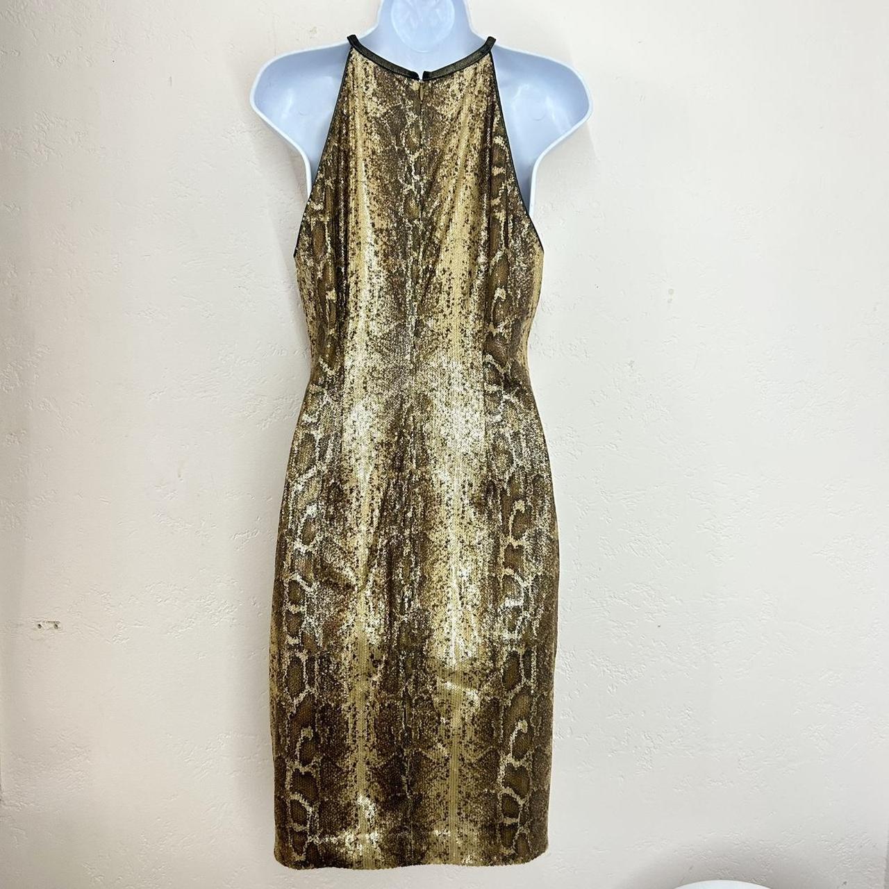 Cache Women's Dress - Gold - 8 – Cache Python Seq… - image 5