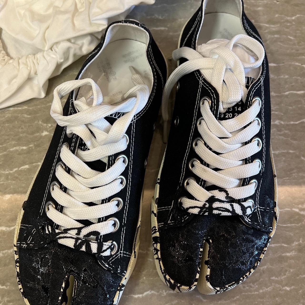 Maison Margiela Tabi paint-splatter sneakers size | Depop