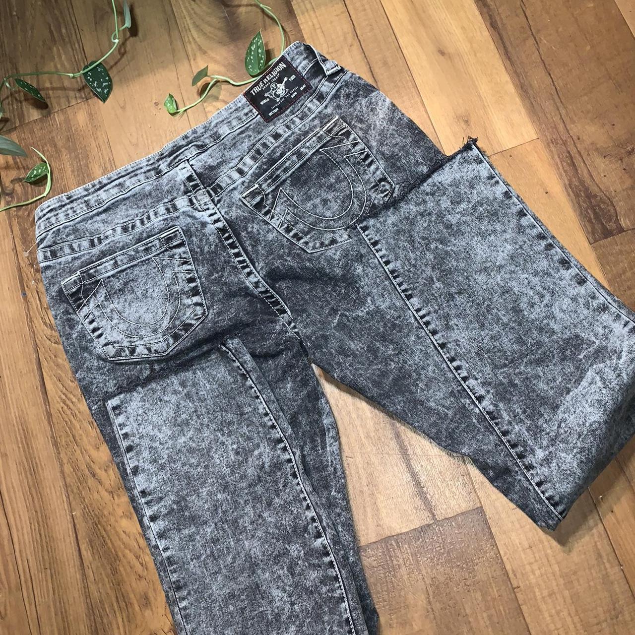 True Religion Women S Grey And Black Jeans Depop   P0 