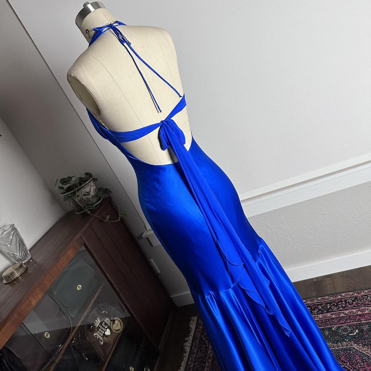 Royal Blue Satin Vintage Inspired Dress