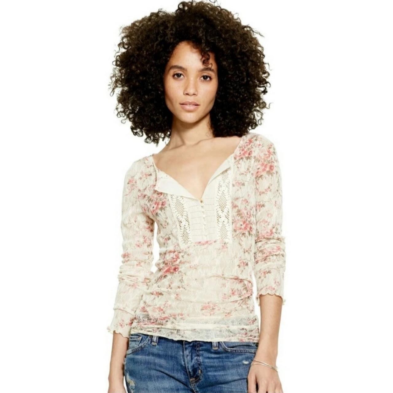 Denim & Supply Ralph Lauren, Tops, Denim Supply Paisley And Floral Lace  Henley Top