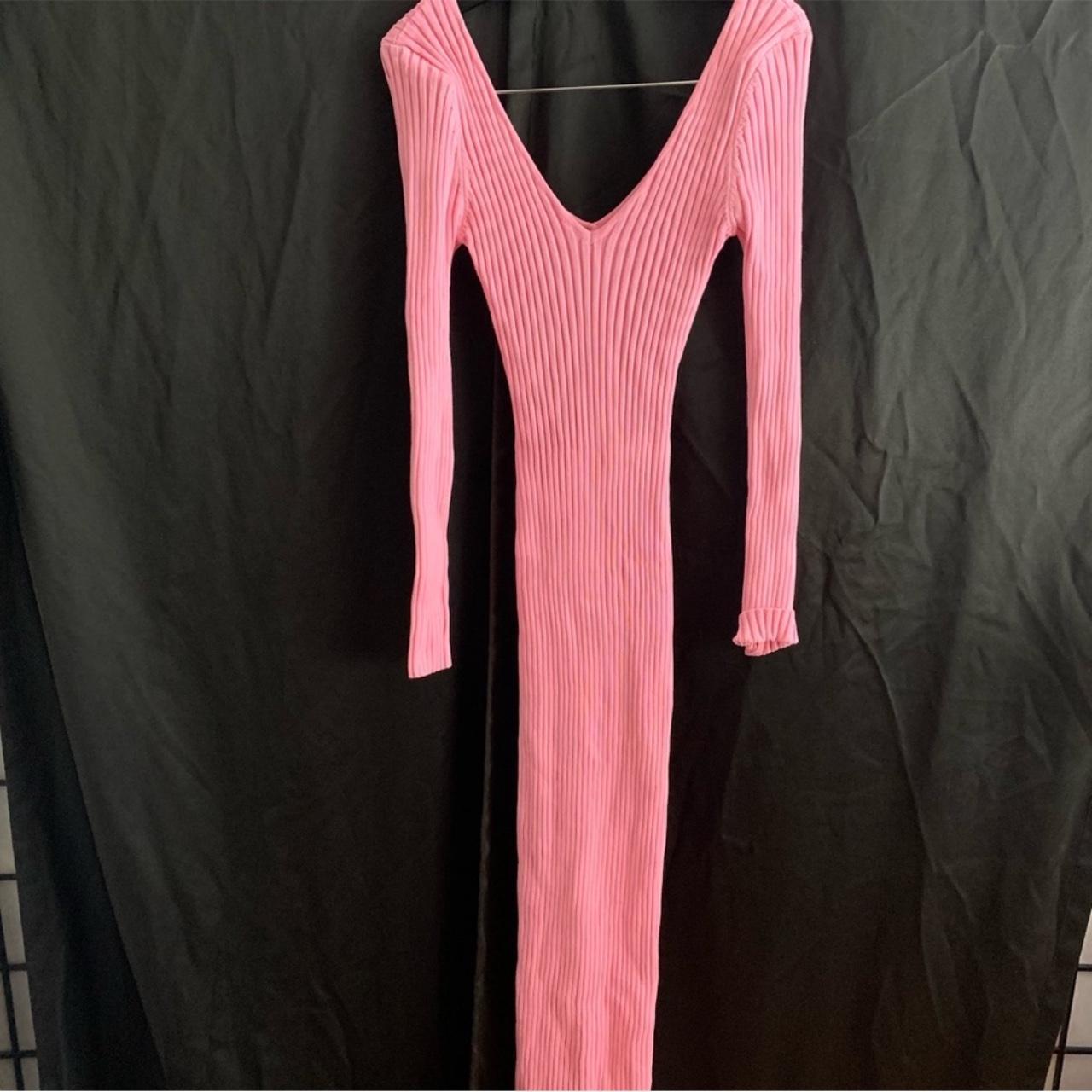 Fashion Nova Knit Ribbed Long Sleeve Maxi Long