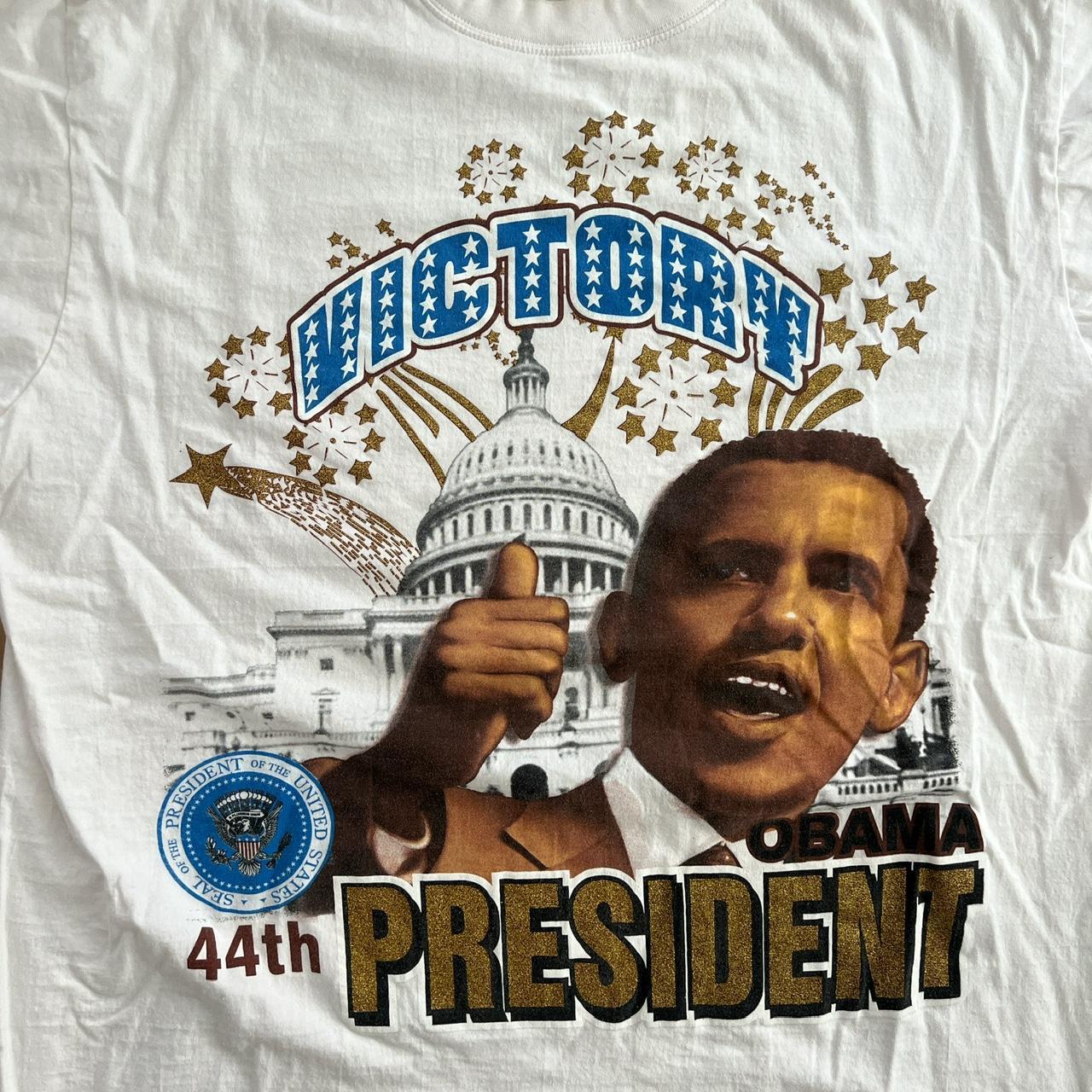 2000s Barack Obama newest 44th President Big Print Rap Tee