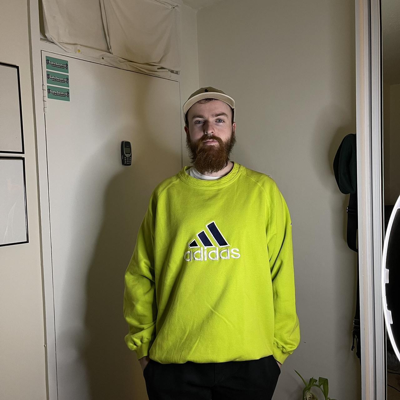 Lime green adidas sweatshirt best sale