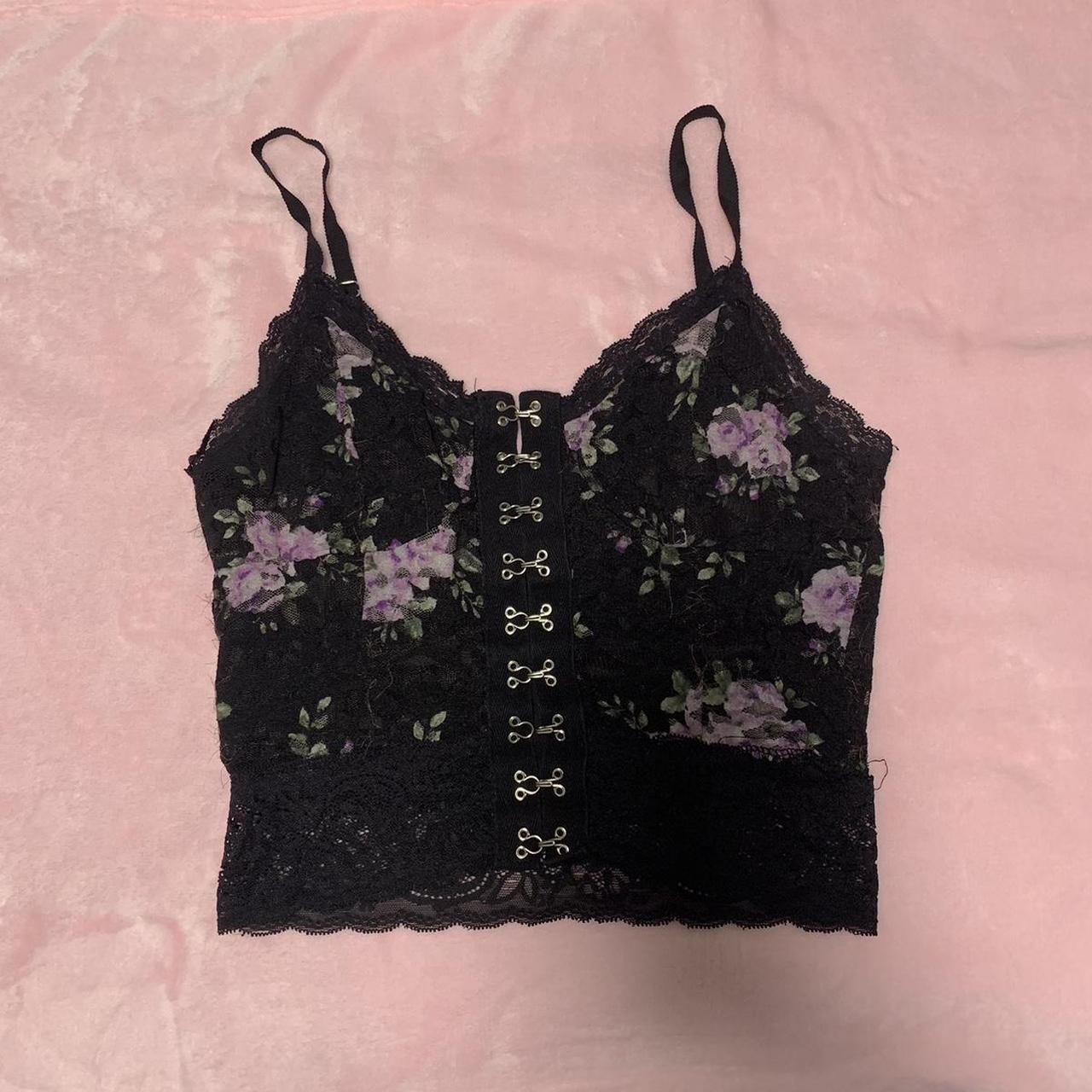 Forever 21 Women's Purple and Black Croptop Depop