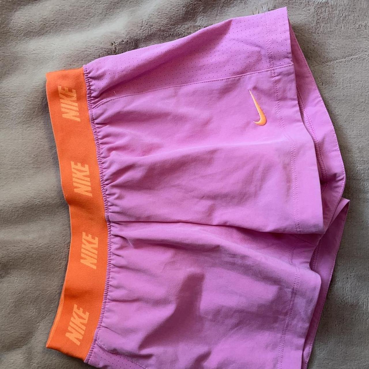 Nike Women's Pink and Orange Shorts Depop