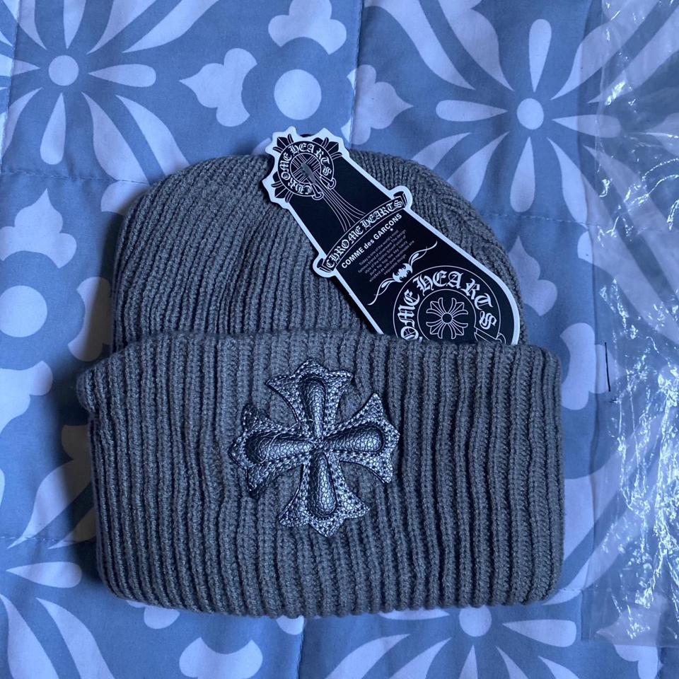 White Chrome Hearts beanie Open to any - Depop