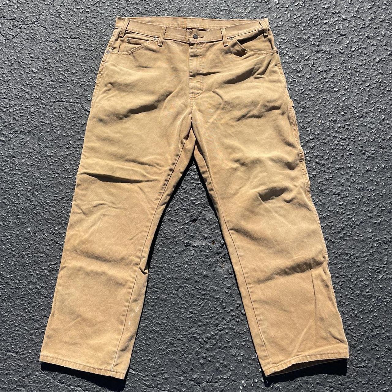 Vintage Tan Dickies Carpenter Pants Waist... - Depop