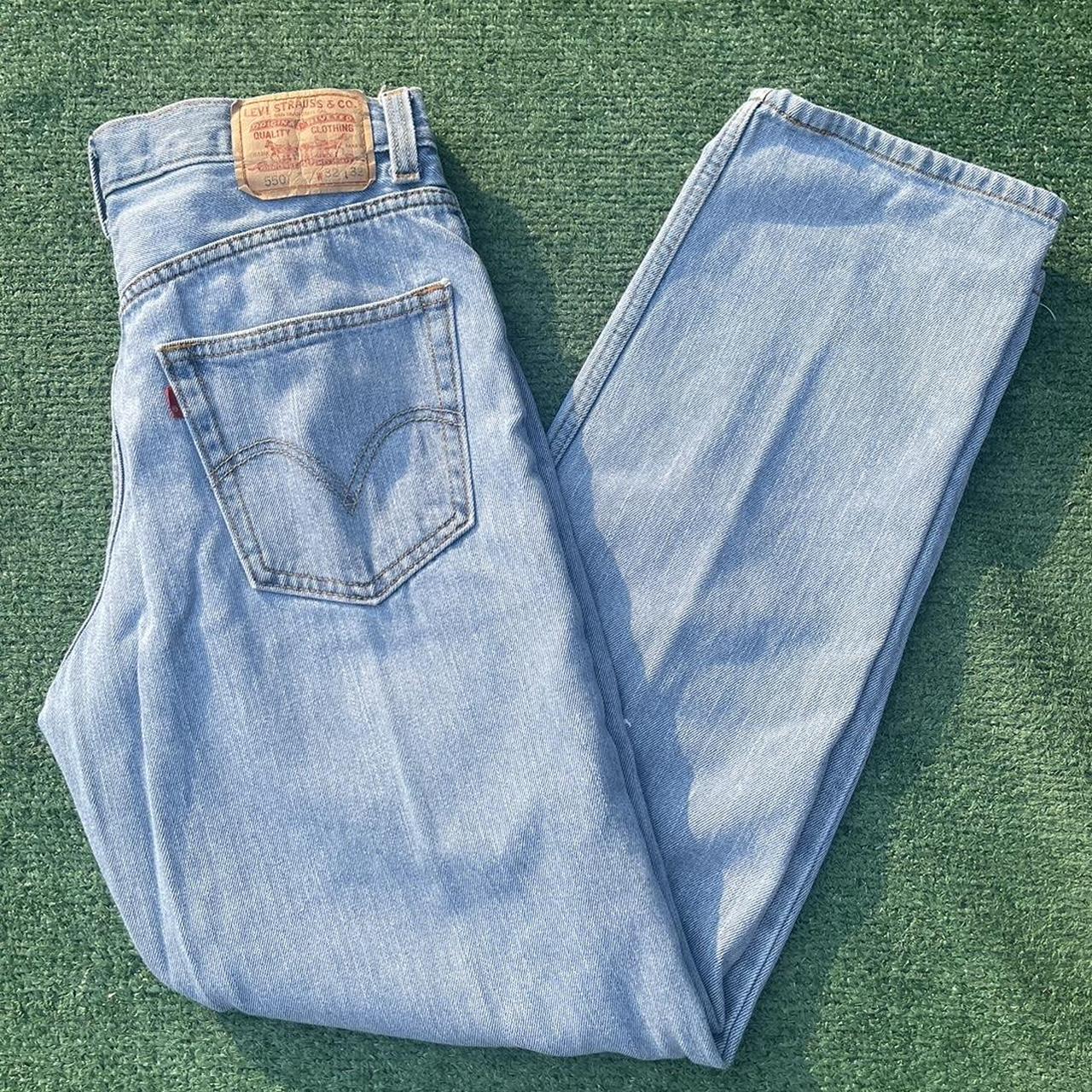 Vintage Light Blue Wash Levi Jeans Waist... - Depop