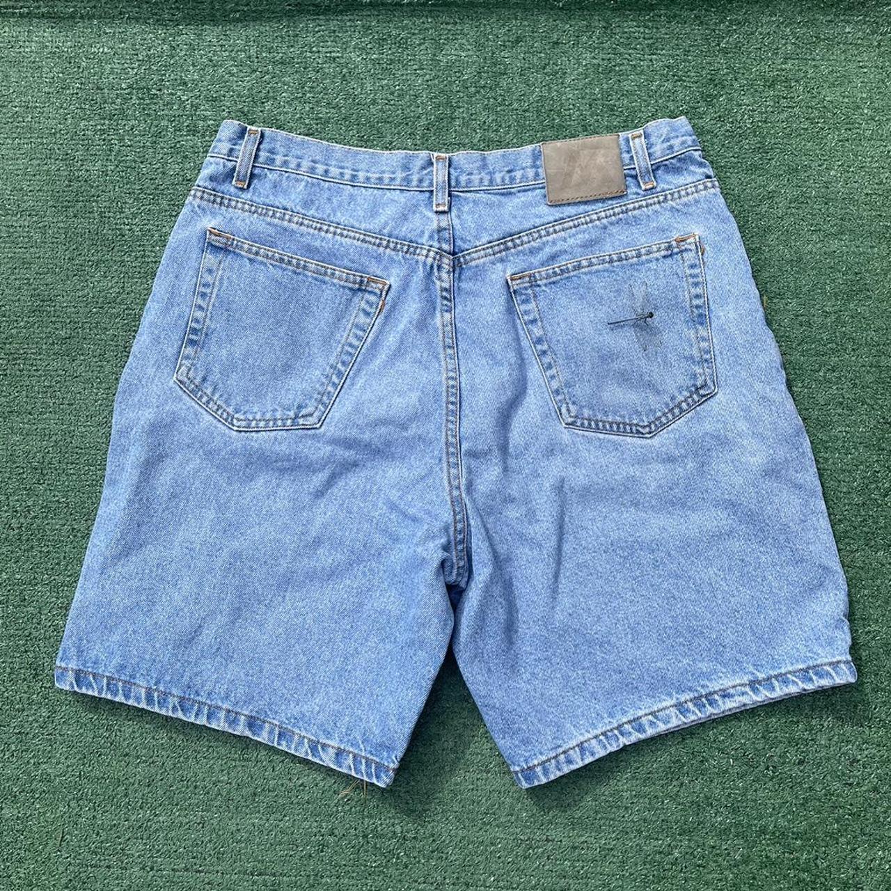 Vintage Blue Wash Members Mark Jean Shorts Waist... - Depop