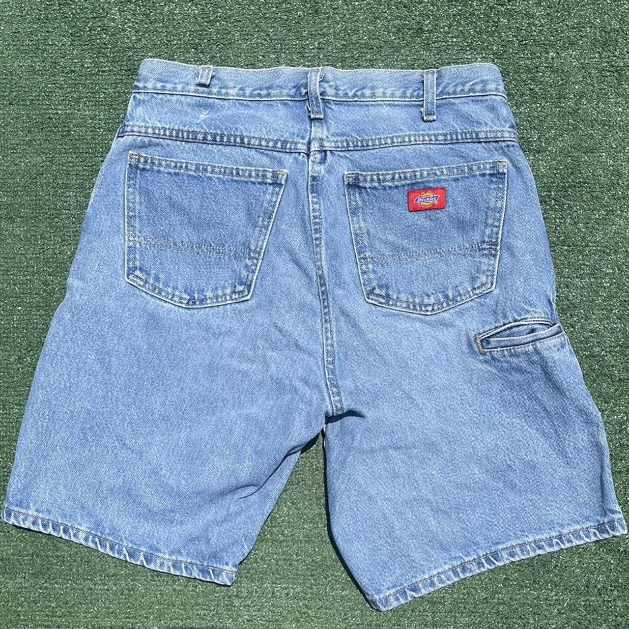 Vintage Light Blue Wash Dickie Carpenter Jean Shorts... - Depop