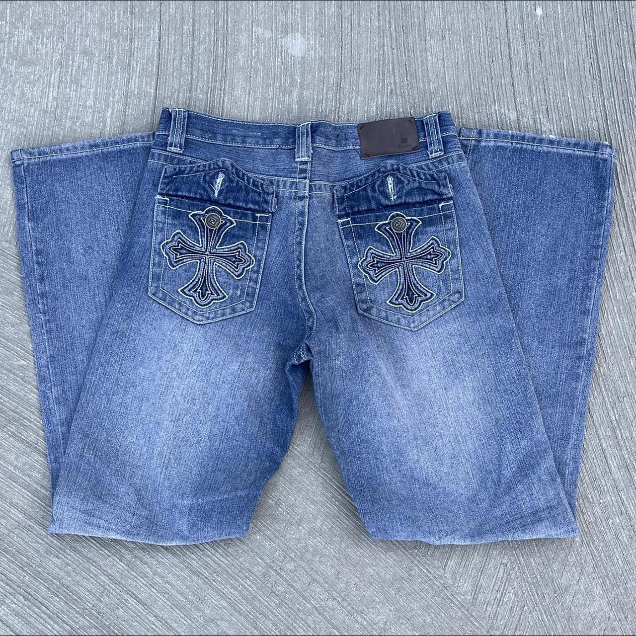 Vintage Affliction Style Jeans Waist 30” Length... - Depop