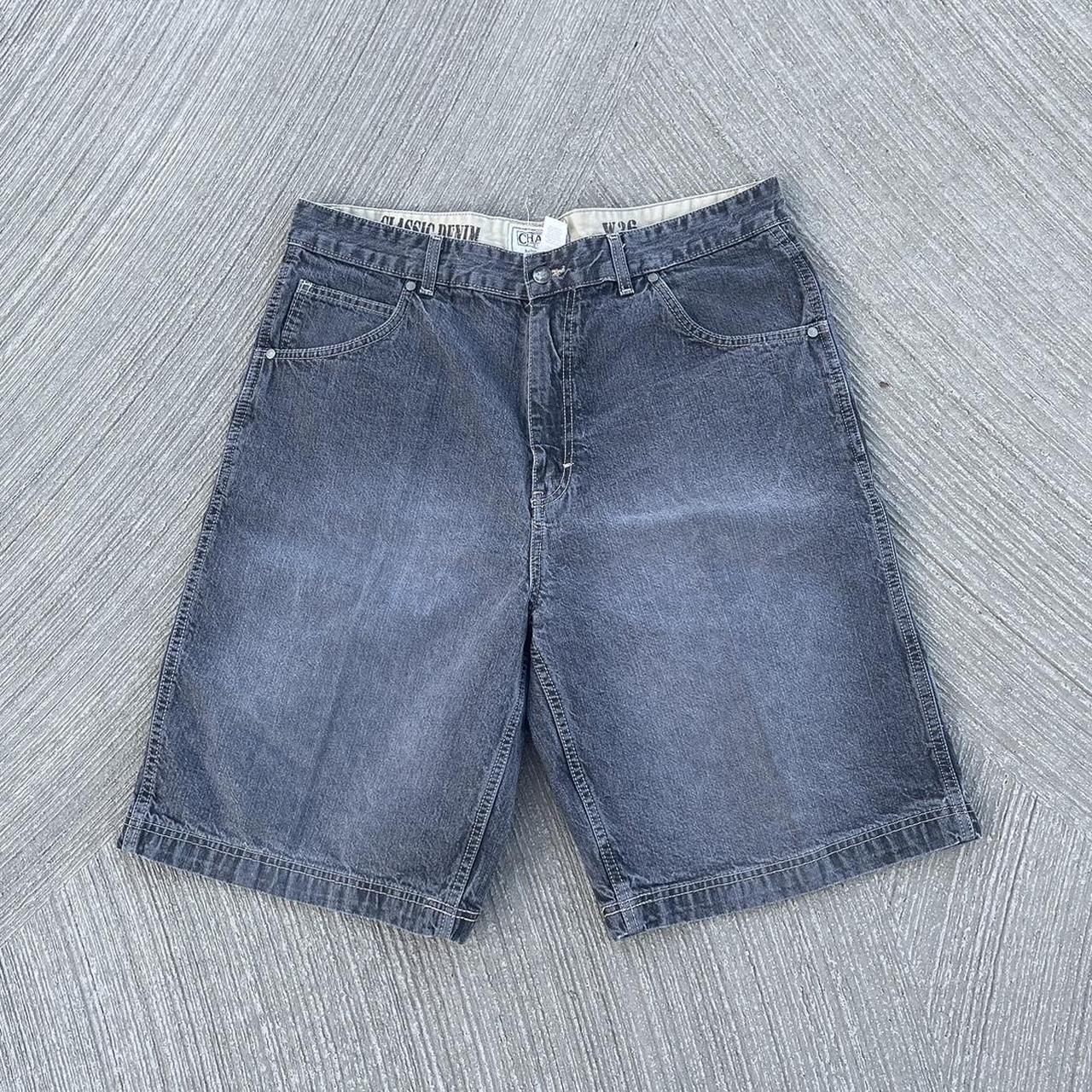 Vintage Black Baggy Southpole Style Jean Shorts... - Depop