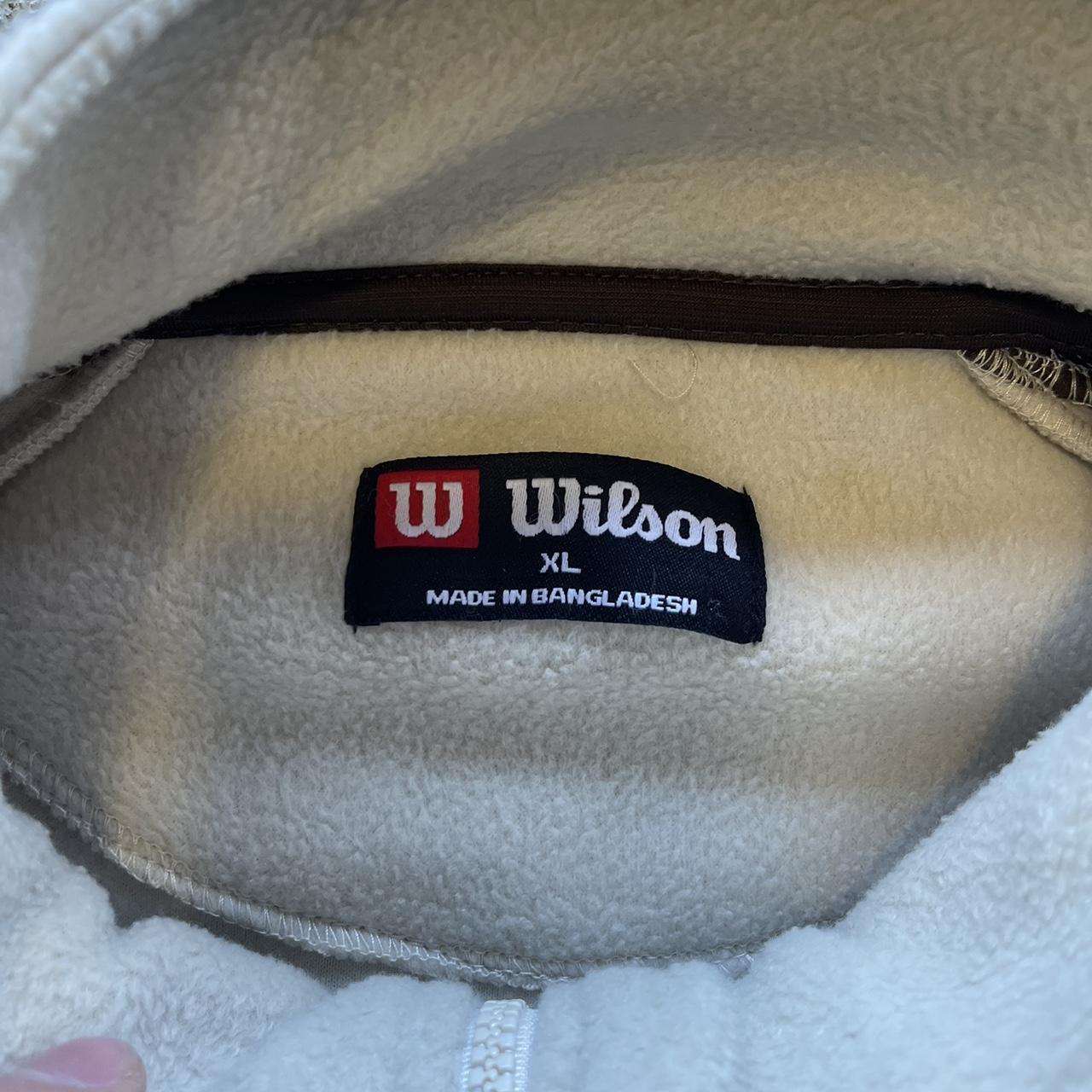 Vintage Cream & Brown Wilson Fleece Tagged Size:... - Depop