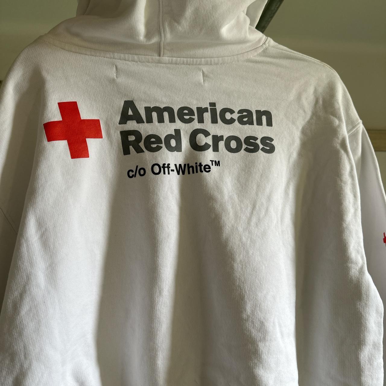 Off white red outlet cross hoodie