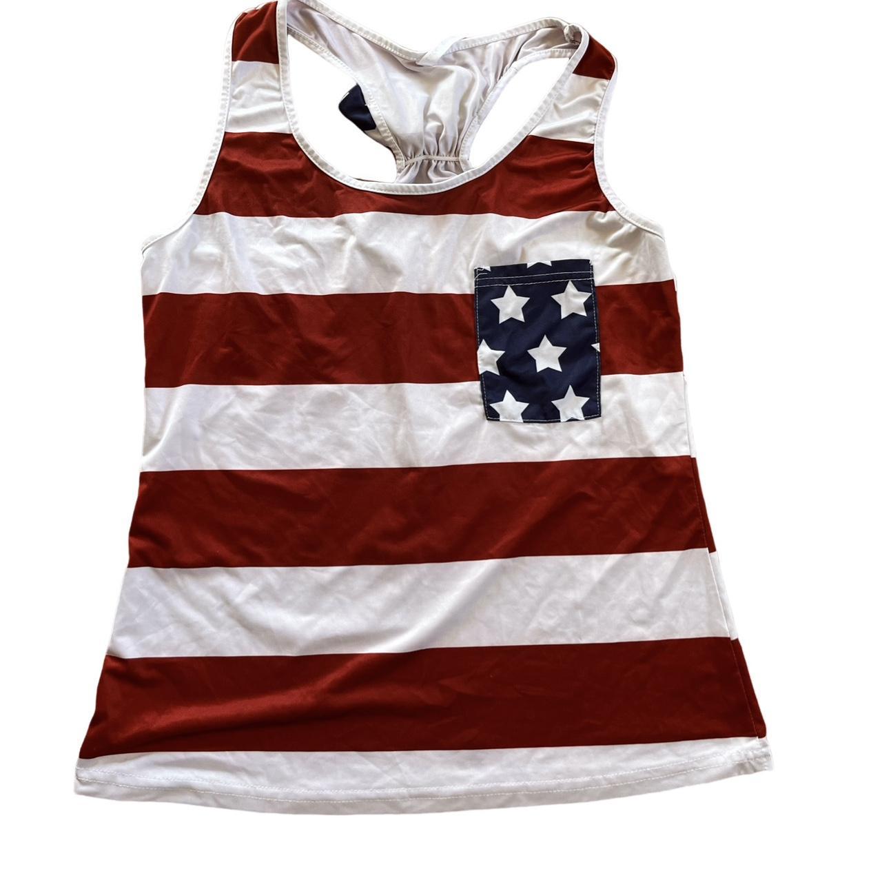 Red white and Blue tank top #july4 #america... - Depop