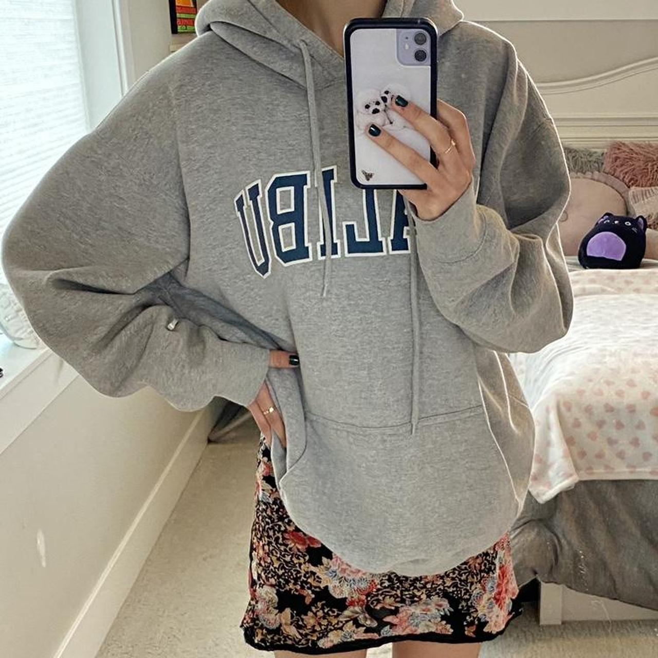 brandy melville malibu hoodie grey hoodie so... Depop